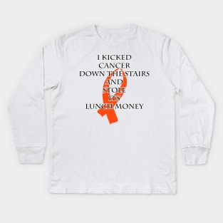 Cancer Bully (Orange Ribbon) Kids Long Sleeve T-Shirt